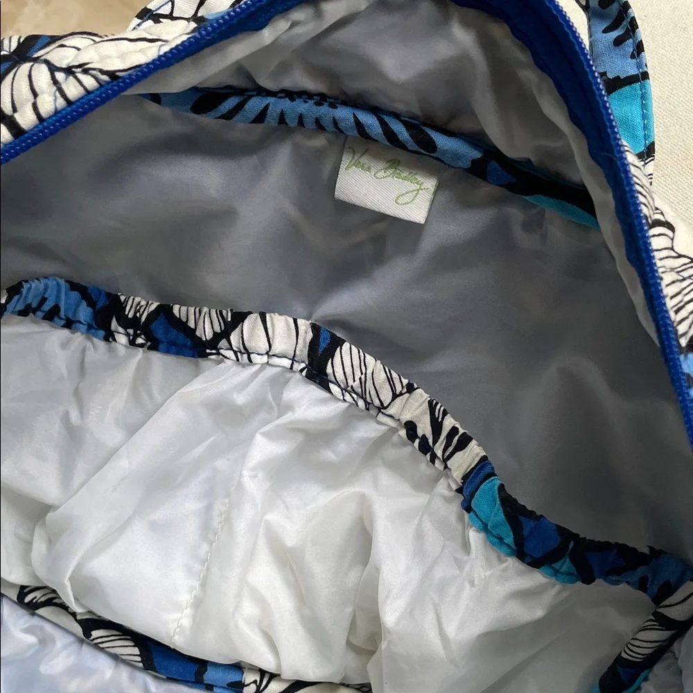 Vera Bradley Makeup Toiletries Travel Bag Blue Floral Hawaiian As Is - Picture 7 of 12